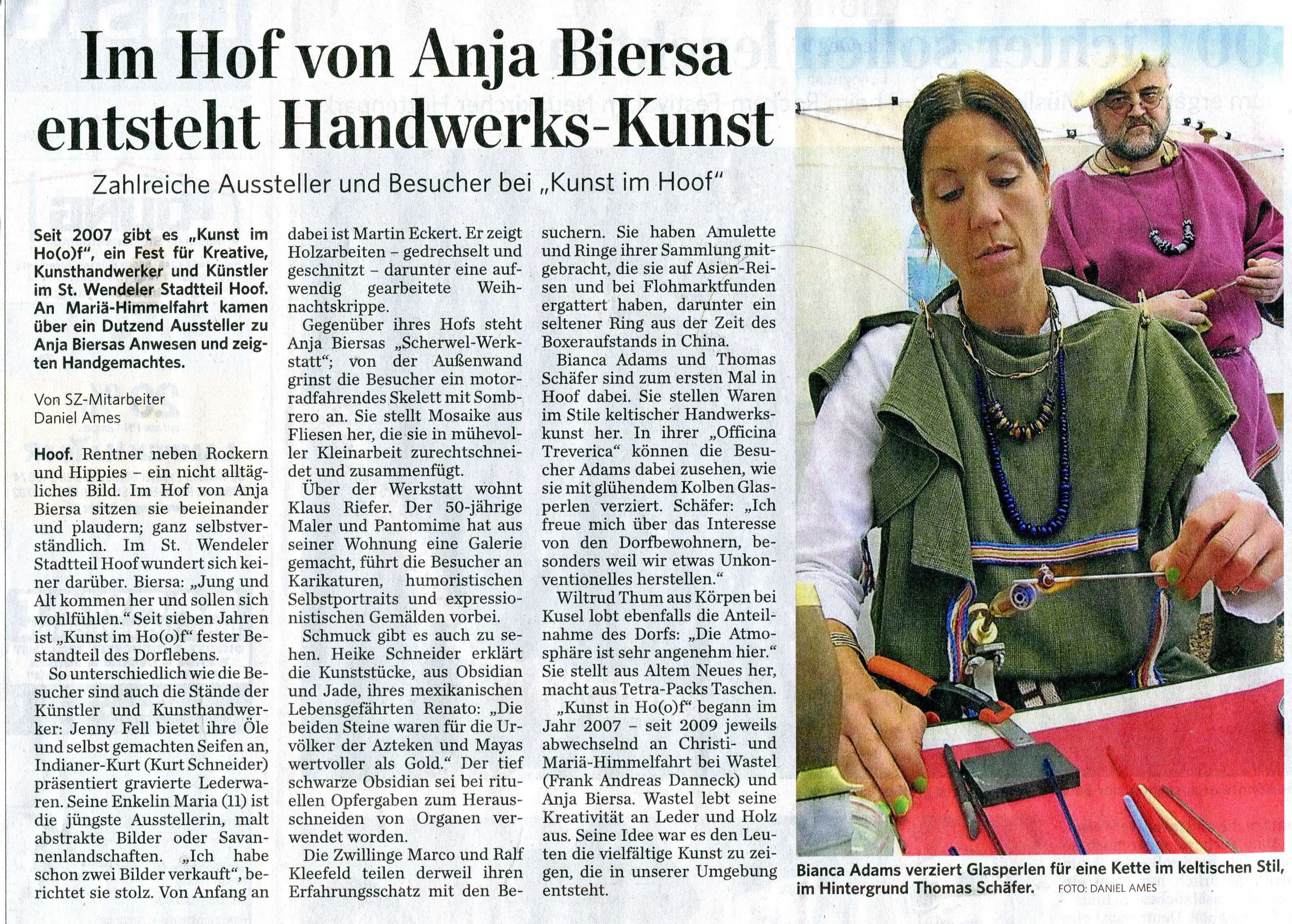 Unser Mitwirken bei "Kunst im Ho(o)f am 20.08.2014